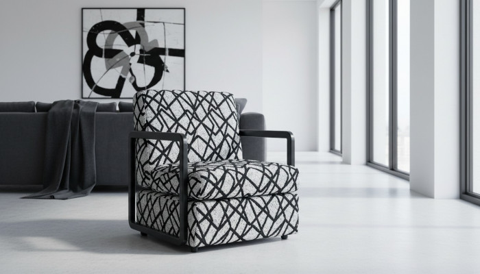 Schwarz-Grauer Wunnzëmmer Sëtz Designer 1-Sëtz Luxus Loungesessel