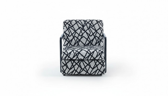 Schwarz-Grauer Wunnzëmmer Sëtz Designer 1-Sëtz Luxus Loungesessel