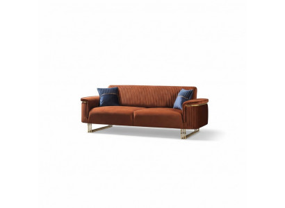 Orange Dräisëtzer Luxus Stoffcanapé Modern Wunnzëmmer Sëtzmiwwelen