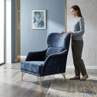 Blo Sessel Garnitur Designer Lehnsessel Wunnzëmmer Luxus Miwwelen 2tlg