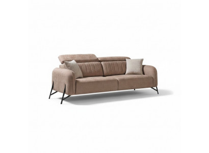 Beige Wohnzimmer Sofa Designer 3-Sëtzer Stoffsafa Luxus Polstermiedelen
