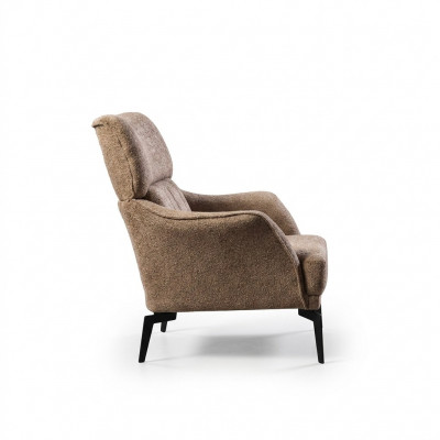 Moderne beige Fotell Wunnzëmmer 1-Sëtz Luxus Polstersëtzmiwwel Neit
