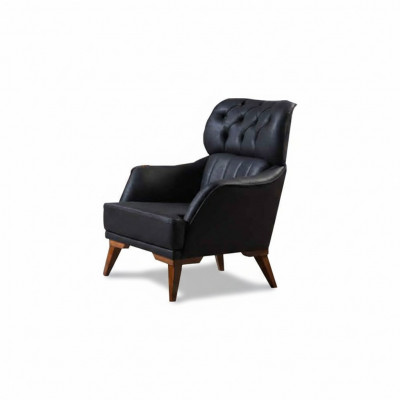 Schwaarze Chesterfield Still Luxus-Eenzéier Wunnzëmmer 1-Sëtz