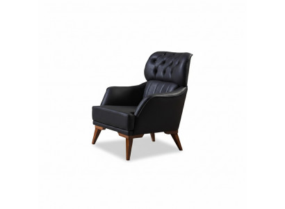 Schwaarze Chesterfield Sesseldesigner Wunnzëmmer 1-Sëtz-Stillsessel