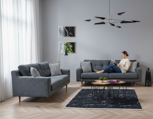 Gro Stofgarnitur fir de Wunnzëmmer Luxus 2x Polstersich Sofaen Textilmöbel