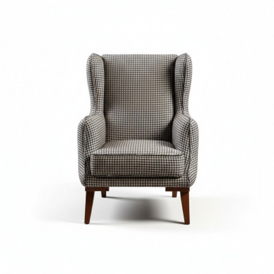 Karéierten Fauteuil Polster 1-Sëtzer Groe Wunnzëmmer Textil Lehnsessel