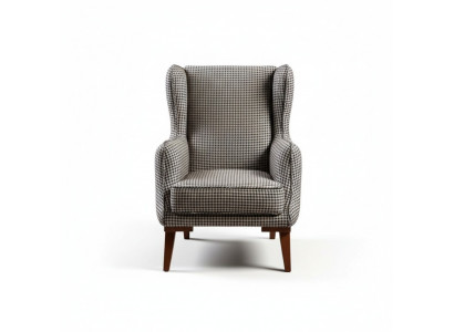 Karéierten Fauteuil Polster 1-Sëtzer Groe Wunnzëmmer Textil Lehnsessel
