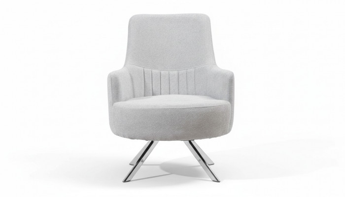 Wäiss Faarf 1-Sëtz Wuunnzëmmer Stoff Fautteuil Modern Design Textil Material