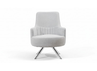 Wäiss Faarf 1-Sëtz Wuunnzëmmer Stoff Fautteuil Modern Design Textil Material
