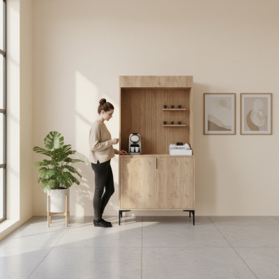 Iesszëmmer Schaff Sideboard Braun Faarf Modern Design Kaffis-Schaf