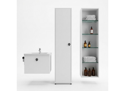 Buedzëmmerkast Wäiss Faarf Modern Luxus Rechteckeg Biedkapp Buedzëmmer