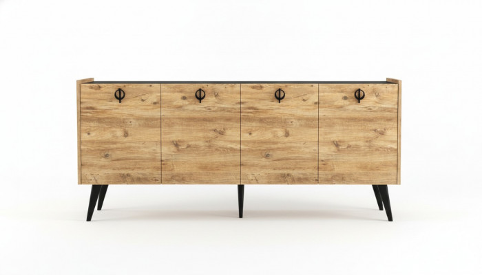 Wunnzëmmer Braun Sideboard Modern Design Rektangulär Form Regalen Luxus