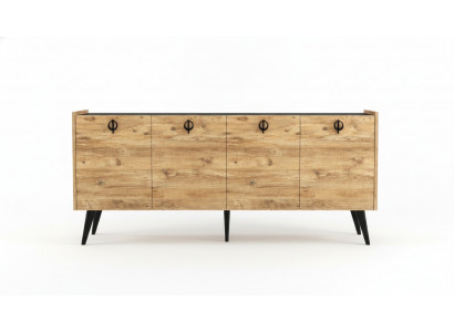 Wunnzëmmer Braun Sideboard Modern Design Rektangulär Form Regalen Luxus