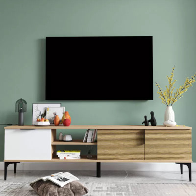 Braun-Grau RTV TV-nidderegt Schaf Modernen Design Rechteckeg Form Wunnzëmmer