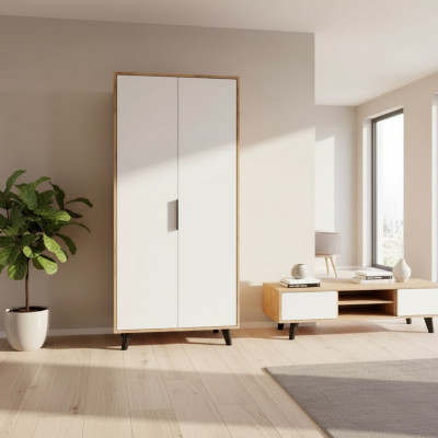 Schlofzimmer Kleederschaf Modern Design Wäiss Brong Zweefaarweg Luxus