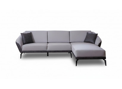 Wäiss-Gro L-Form Wunnzëmmer Stoffsofa Designer Ecksofa Textil Miwwelen