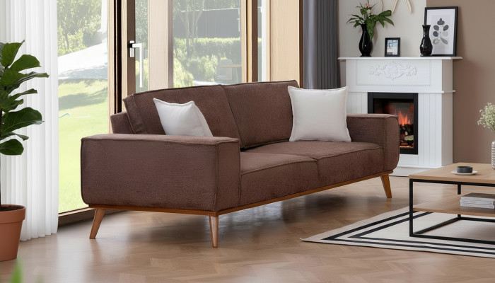 Brongen Textil Dräisëtzer Wunnzëmmer Stoffsopha Luxus Polster Miwwelen