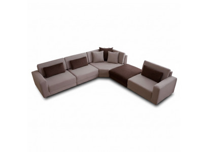 Moderne L-Form Canapé Wunnzëmmer Polstercanapé Stoffsfa Designer Miwwelen