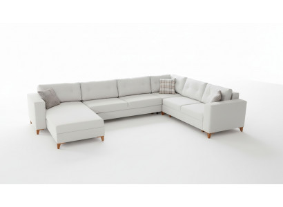 Stilvollt Wunnzëmmer U-Form Sofa Designer Ecksofa Luxus Edelt Couchen