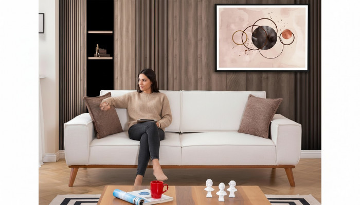 Wäiss Wunnzëmmer Garnitur Stilvollen 3-Sëtzer Designer Sëtz 2-teil Set