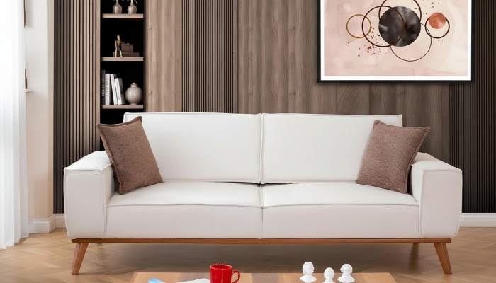 Wäiss Wunnzëmmer Garnitur Stilvollen 3-Sëtzer Designer Sëtz 2-teil Set
