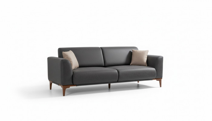 Schwaarz-Beige Wunnzëmmer Designer Garnitur 3-Sëtzelen Fotell 2-Stéck. Set