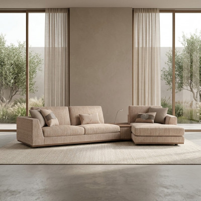Designer Eckcanapé L-Form Luxus Sofa Canapé Wunnzëmmer Textil Gepolstert Miwwelen
