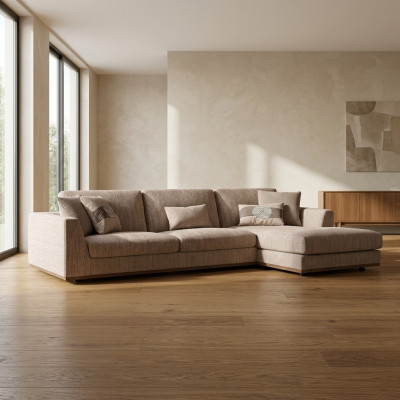 Polstermöbel Beige Ecksofa Luxus Sofa Couch L-Form Relax Polstersofa Wunnzëmmer
