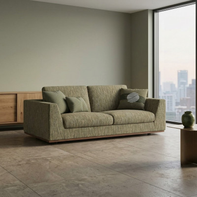 Zweesëtzeger Sofa Canapé Modern Gréng Textil Polstersmöbel Stuff Nei