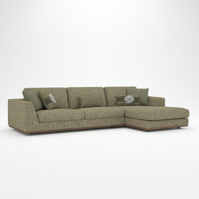 Gréng Eckcouch L-Form Wunnzëmmer Polstermiwwel Modern Textil Sofa Couch