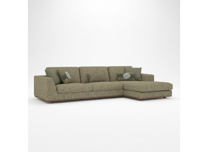 Gréng Eckcouch L-Form Wunnzëmmer Polstermiwwel Modern Textil Sofa Couch