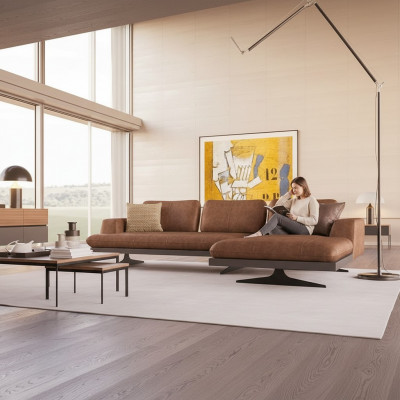 Wunnzëmmer Lieder Eckcanapé L-Form Polstermiwwelen Modern Entspanungs-Canapé Couch