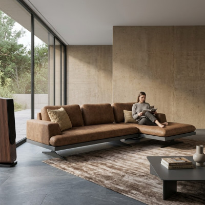 Ecksofa L-Form Relax Wunnzëmmer Brong Lieder Sofa Polstermeubel Eck Garnitur