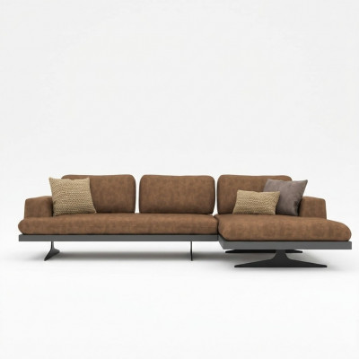 Ecksofa L-Form Relax Wunnzëmmer Brong Lieder Sofa Polstermeubel Eck Garnitur