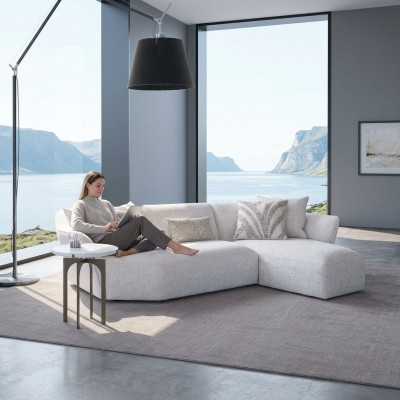 Designer Sofa Couch Wäiss Ariichtung Wunnzëmmer Ecksofa L-Form Polstermébel