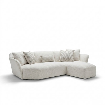 Designer Sofa Couch Wäiss Ariichtung Wunnzëmmer Ecksofa L-Form Polstermébel