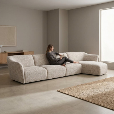 Wunnzëmmer Sofa L-Form Designer Eck Garnitur Wäiss Luxus Polstermöbel