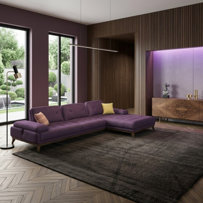 Lila Ecksofa L-Form Wunnzëmmer Luxus Couchtisch Ariichtung Neit Garnitur Miwwel
