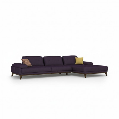 Luxus Eck Garnitur Wunnzëmmer Lila Ecksofa L-Form Ariichtung Sofa Couch Nei