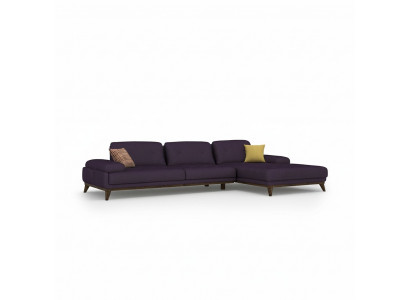 Luxus Eck Garnitur Wunnzëmmer Lila Ecksofa L-Form Ariichtung Sofa Couch Nei