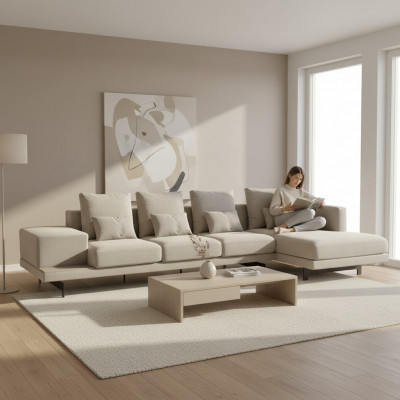 Luxus Miwwelen Modern Garnitur Eckcouch L-Form Designer Ariichtung Polstermöbel