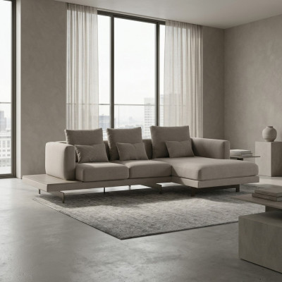 Designer Gro Sofa Couch L-Form Modern Ecksofa Polstermoossel Wunnzëmmer