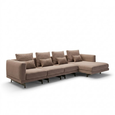 Beige Polstermeubel Luxus Eck Garnitur Ecksofa L-Form Designer Ariichtung