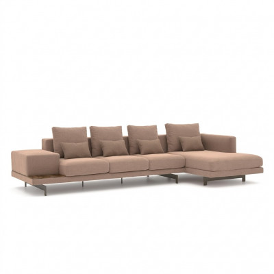 Luusus Crème Eckcanapé L-Form Polstermöbel Wunnzëmmer Designer Ariichtung