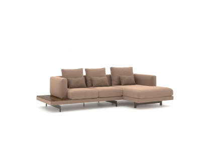 Polstermöbel Ecksofa L-Form Beige Designer Miwwelen Eck Garnitur Wunnzëmmer