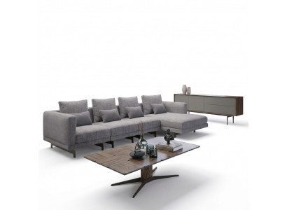 Luxus Eckcouch L-Form Wunnzëmmer Designer Eck Garnitur Nei Komplett Couchtisch