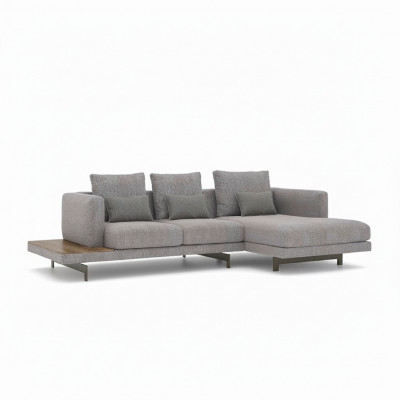 Wunnzëmmer Garnitur Eckzofa L-Form Gri Sofa Couch Designer Polstermöbel