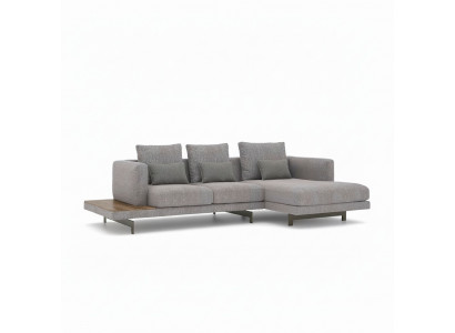 Wunnzëmmer Garnitur Eckzofa L-Form Gri Sofa Couch Designer Polstermöbel