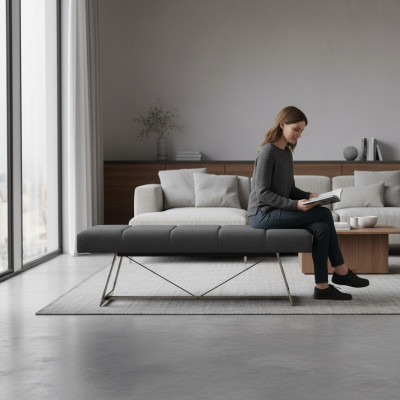 Designer Bank Polsterbank Modern Hocker Sëtzmiwwel Sëtzbänken Stoff Neit Miwwel