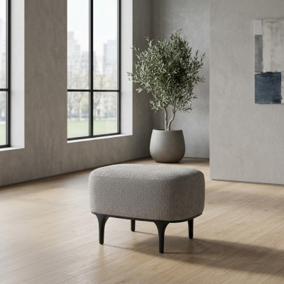 Designer Modern Grey Hocker Wunnzëmmer Polster Textil Polstermöbel